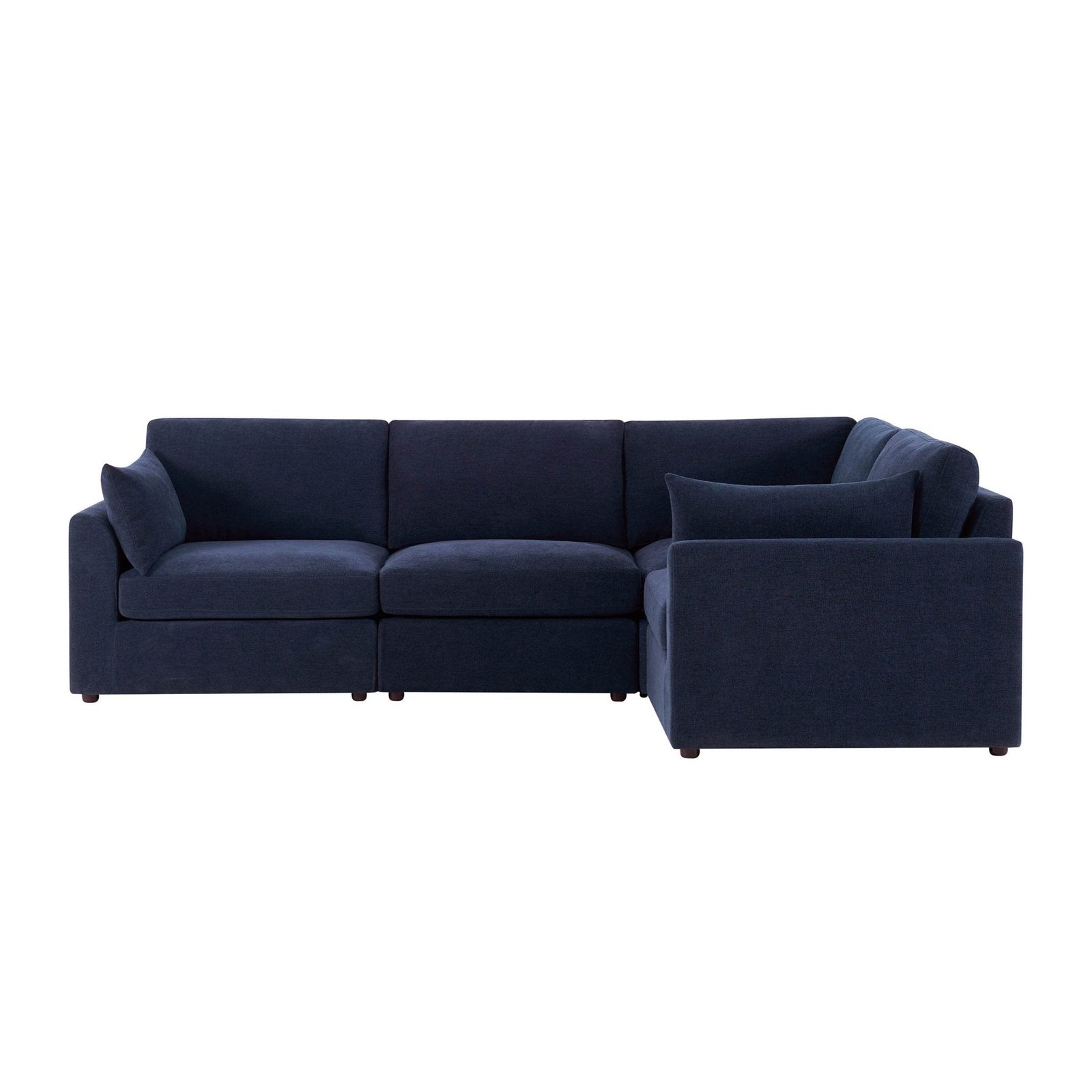 Miami Right Hand Small L-Shape Sofa - Chenille Navy - Green Lane