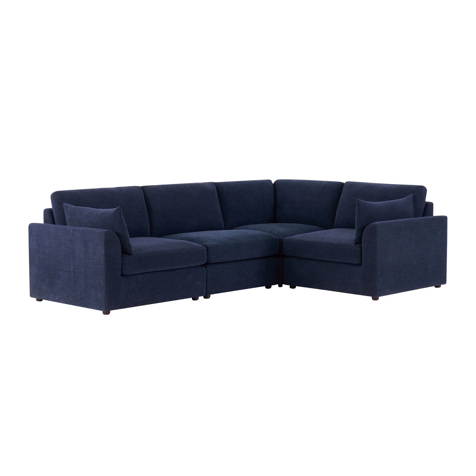 Miami Right Hand Small L-Shape Sofa - Chenille Navy - Green Lane