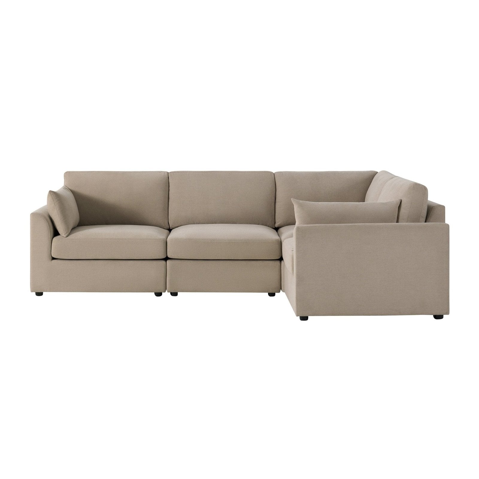 Miami Right Hand Small L-Shape Sofa - Chenille Oatmeal - Green Lane