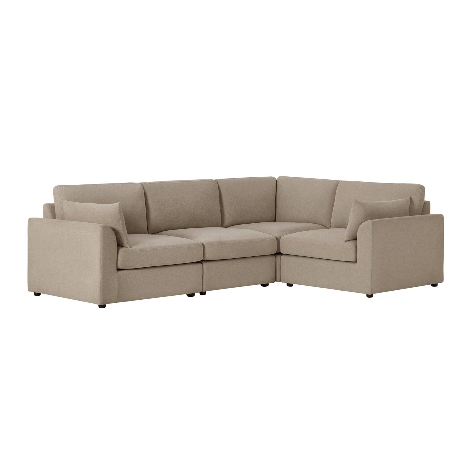 Miami Right Hand Small L-Shape Sofa - Chenille Oatmeal - Green Lane