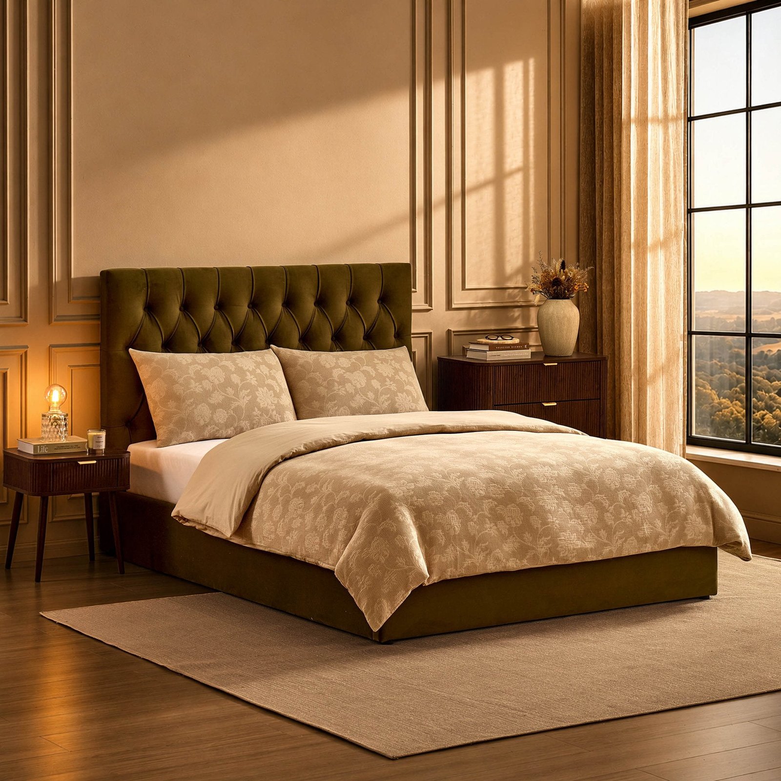 Middleton Ottoman Storage Bed - Muted Moss - Green Lane