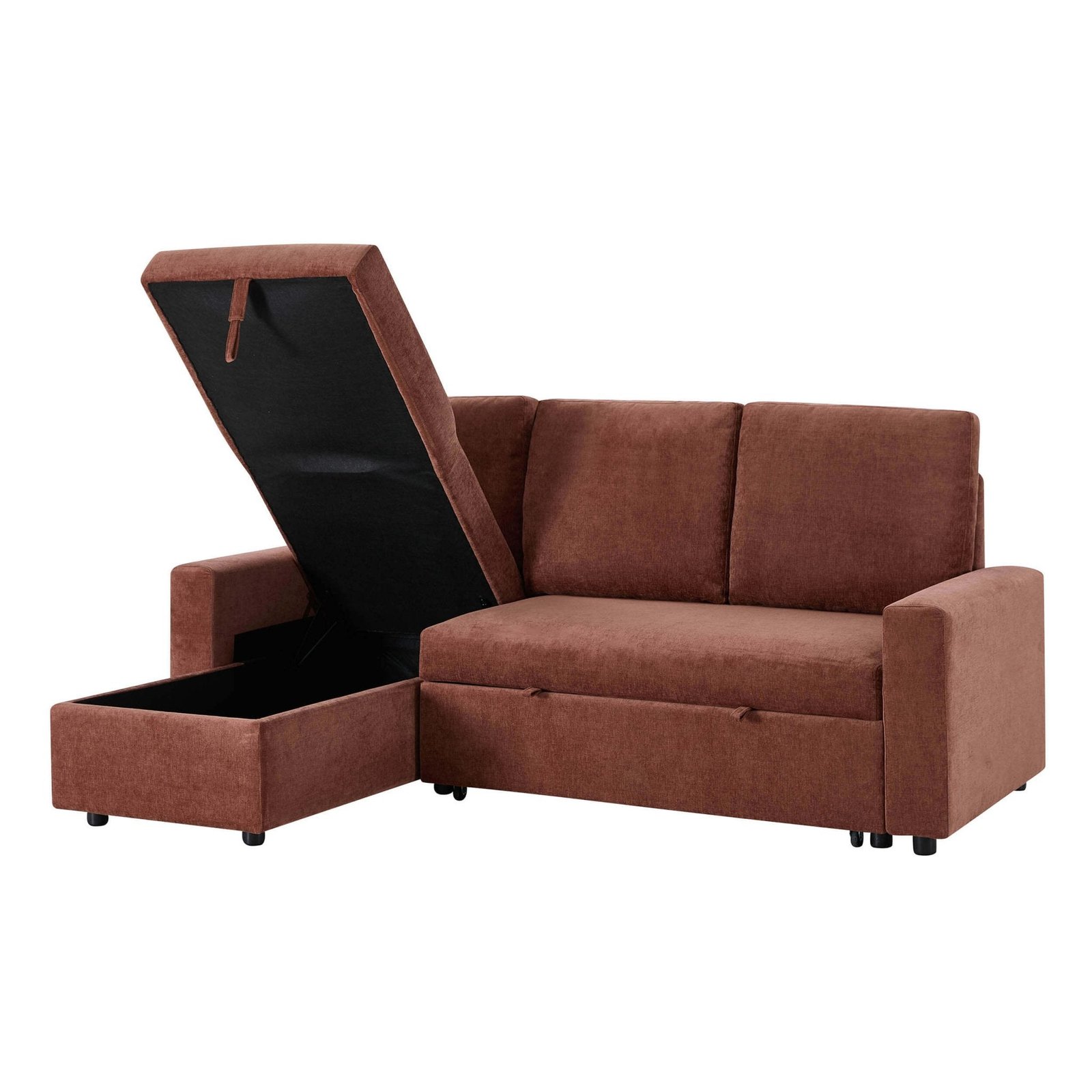 Monroe Sofa Bed - Chenille Dark Rust - Green Lane