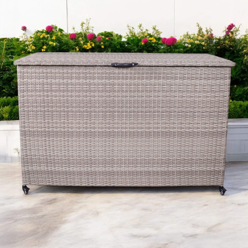 Natural Weave Cushion Storage Box 510L - Beige - Green Lane