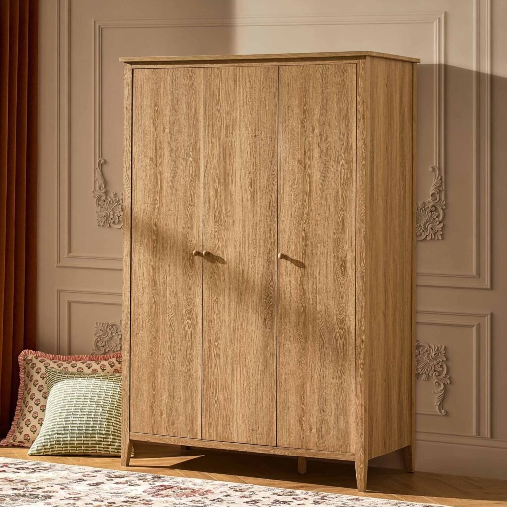 Nell 3 Door Wardrobe - Light Wood - Green Lane