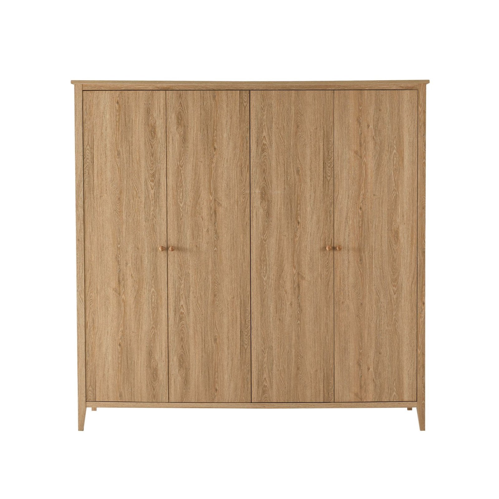 Nell 4 Door Wardrobe - Light Wood - Green Lane
