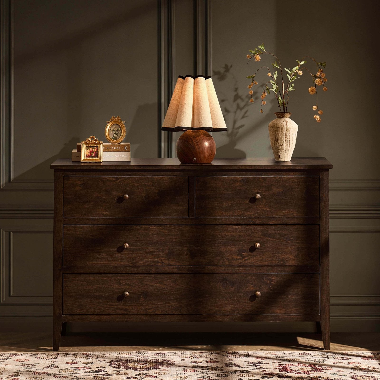 Nell 4 Drawer Chest - Walnut - Green Lane