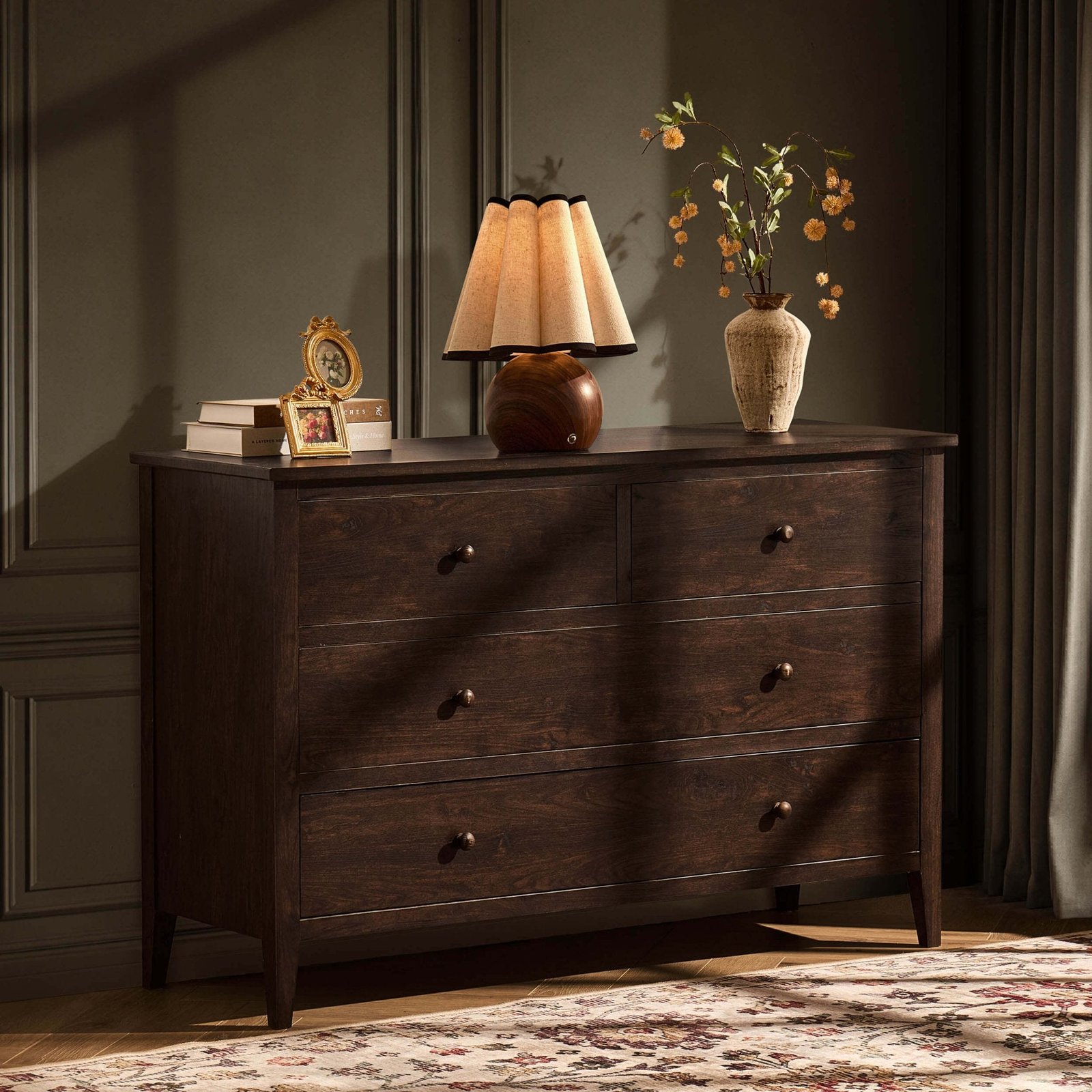 Nell 4 Drawer Chest - Walnut - Green Lane