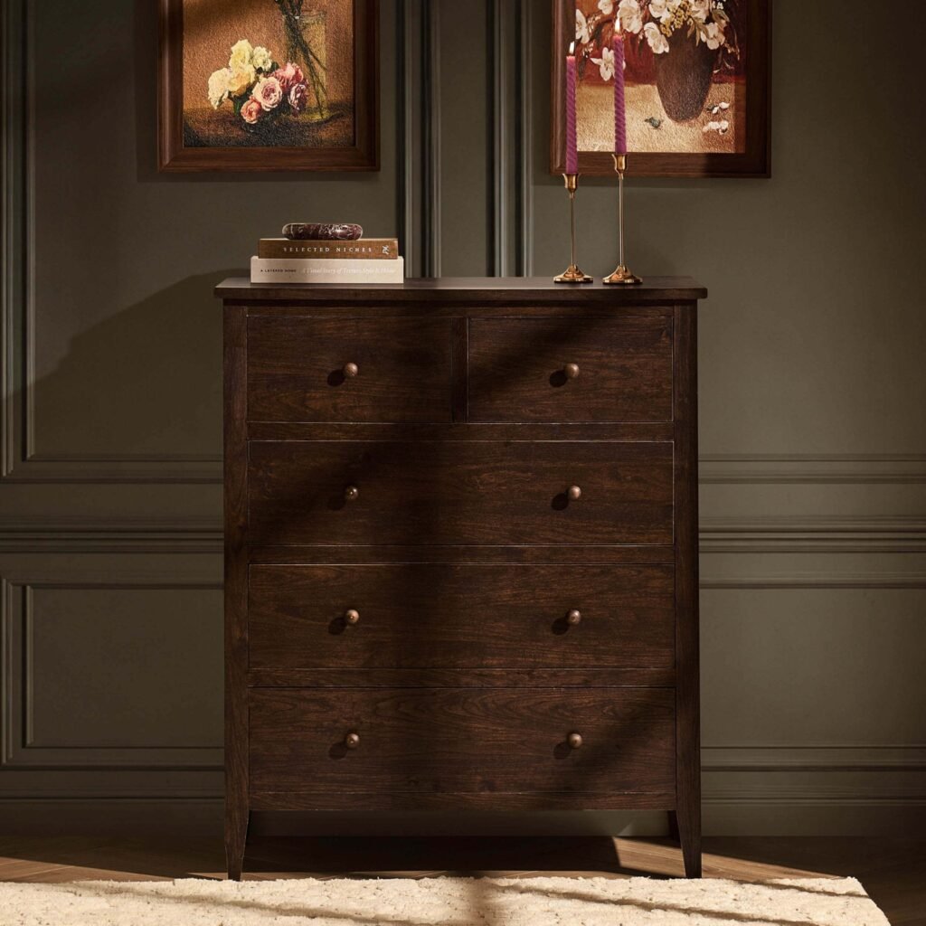 Nell 5 Drawer Chest - Walnut - Green Lane