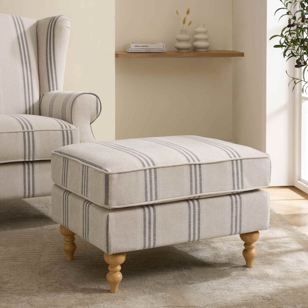 Nora Pouffe - Natural Stripe