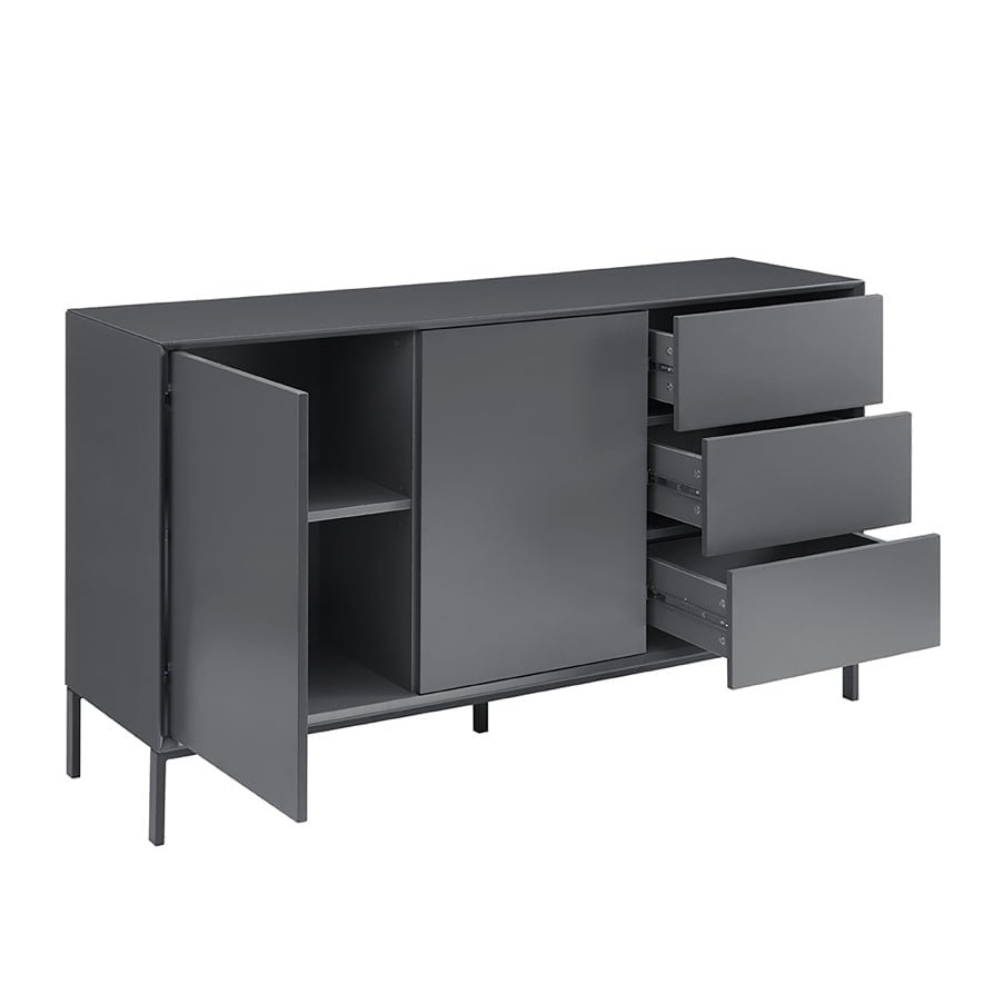 Nova Large Sideboard with Drawers - Charcoal