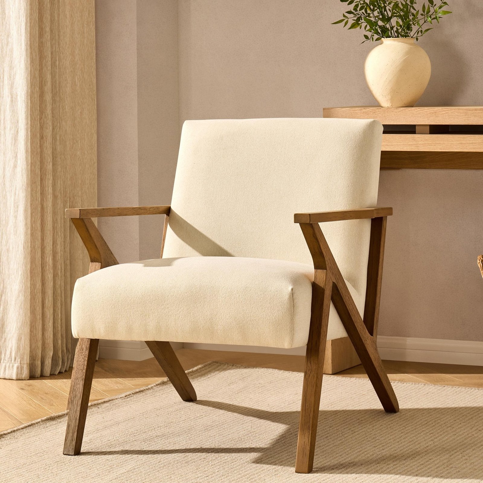 Nyla Accent Chair - Cream Linen