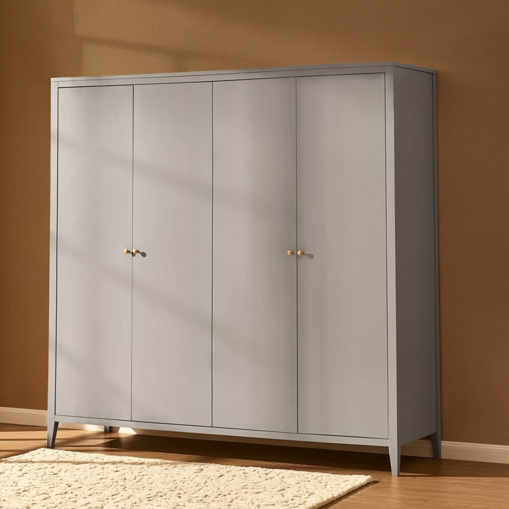 Poppy 4 Door Wardrobe - Taupe - Green Lane