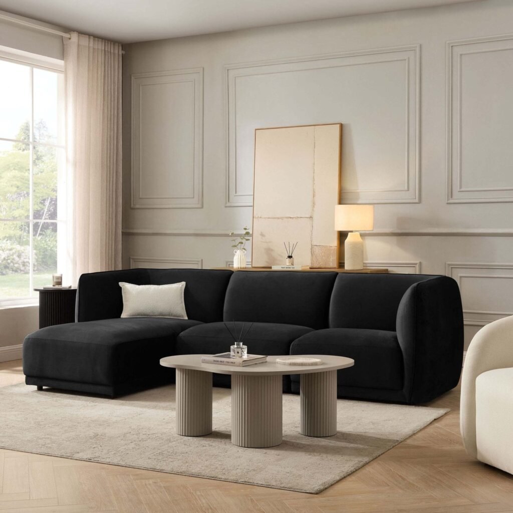 Porto Left Hand Modular Chaise - Velvet Ink