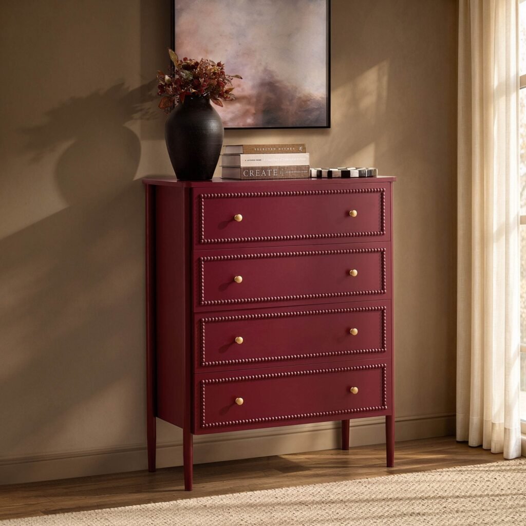 Posy Bobbin 4 Drawer Chest - Wine - Green Lane