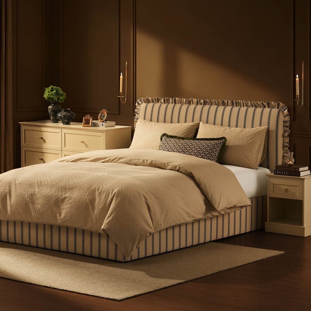 Riva Ottoman Storage Bed - Blue Stripe - Green Lane