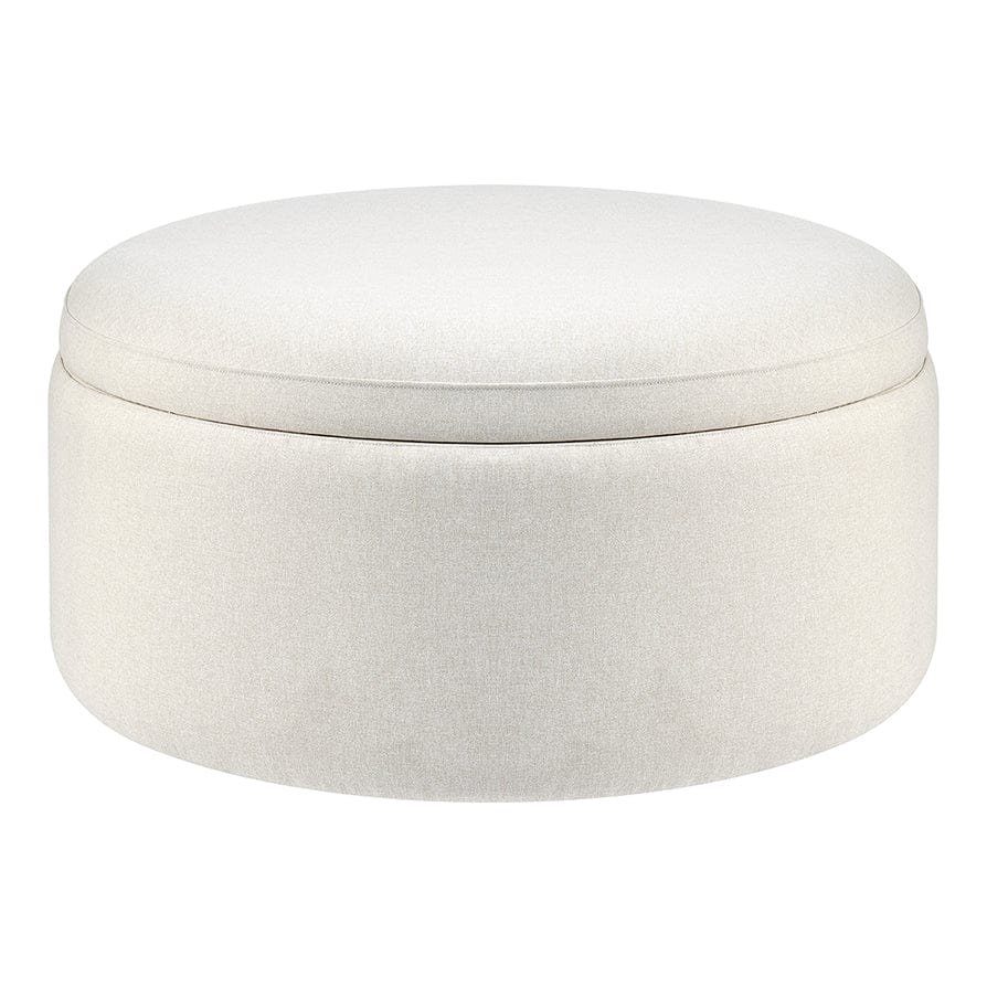 Stockton Round Storage Pouffe - Linen Natural