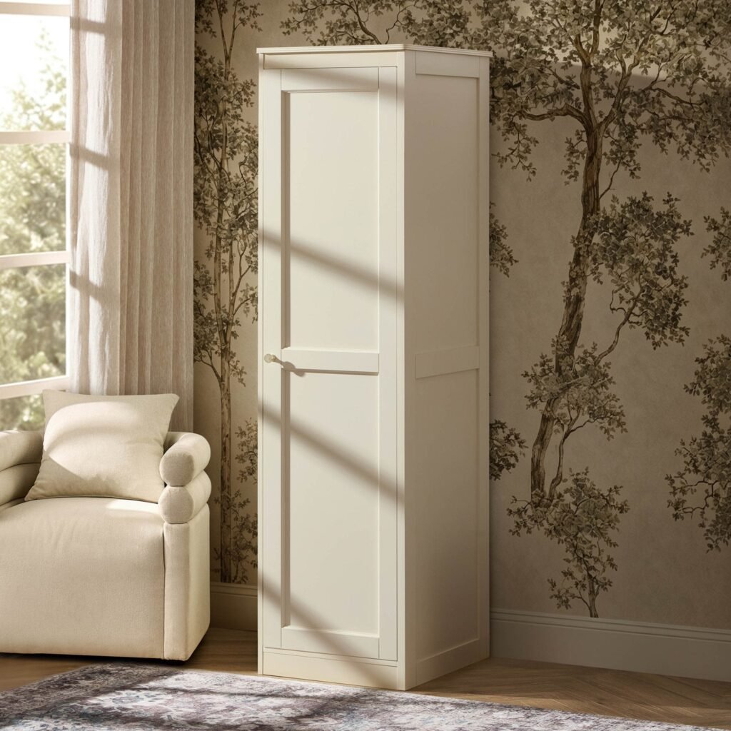 Ruby 1 Door Wardrobe with Drawers - Cream - Green Lane