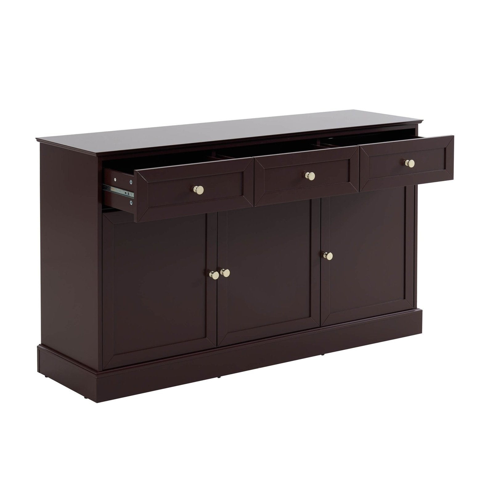 Ruby 3 Door Sideboard with Drawers - Chocolate - Green Lane