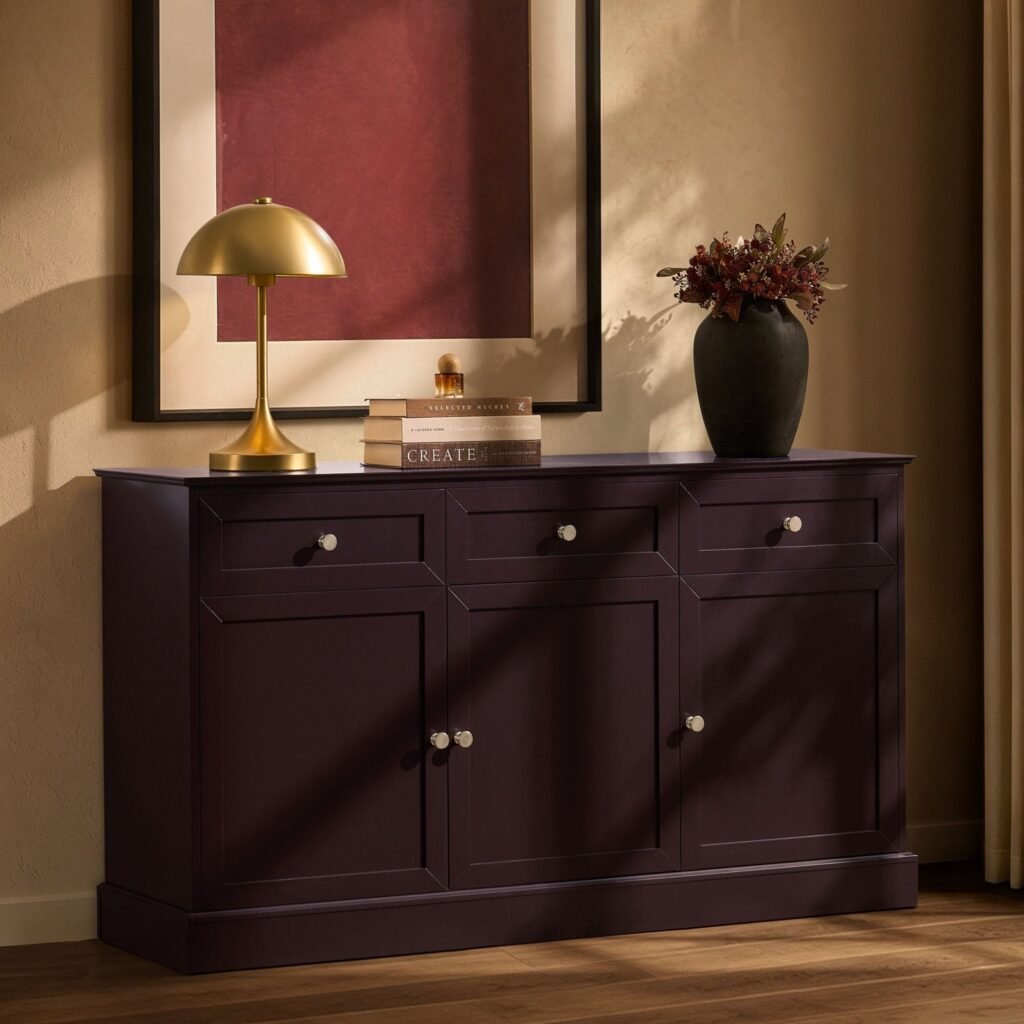 Ruby 3 Door Sideboard with Drawers - Chocolate - Green Lane