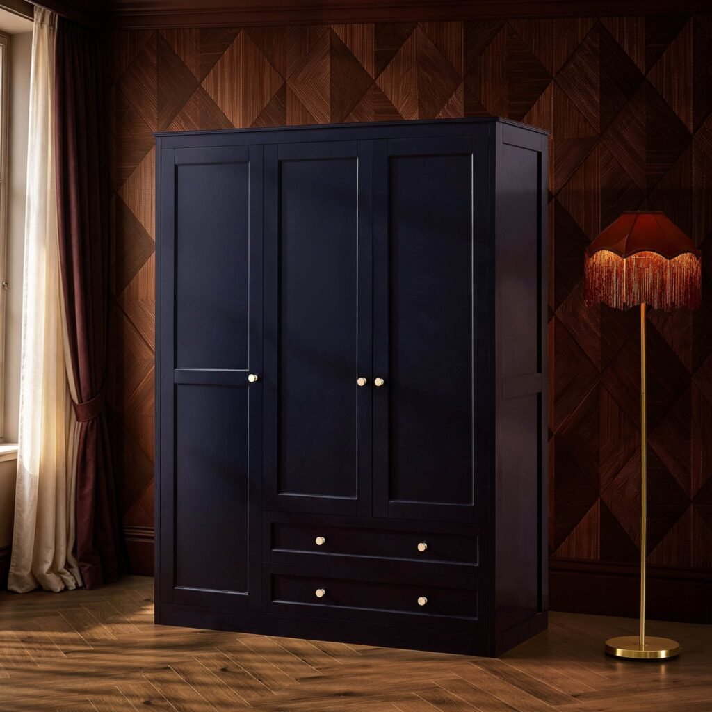 Ruby 3 Door Wardrobe with Drawers - Midnight - Green Lane