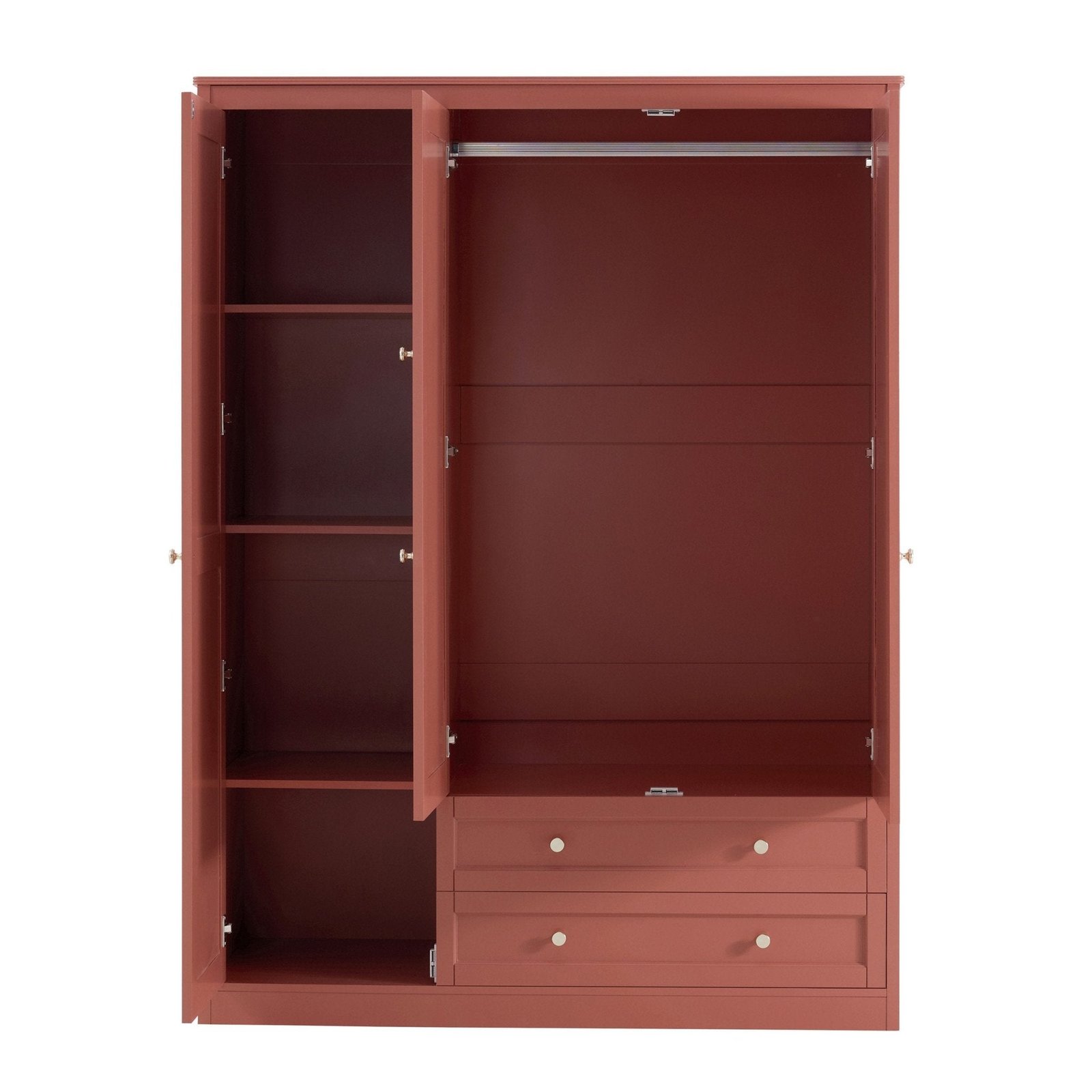 Ruby 3 Door Wardrobe with Drawers - Terracotta - Green Lane