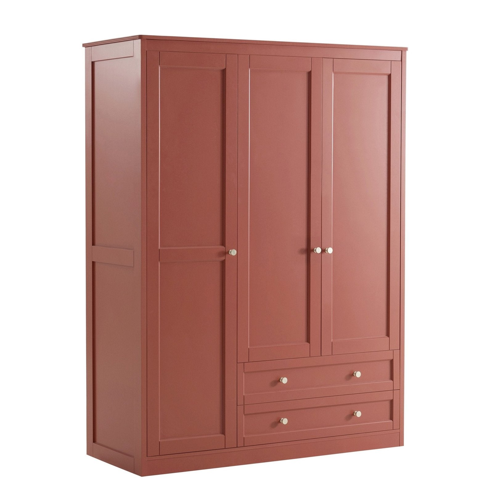 Ruby 3 Door Wardrobe with Drawers - Terracotta - Green Lane