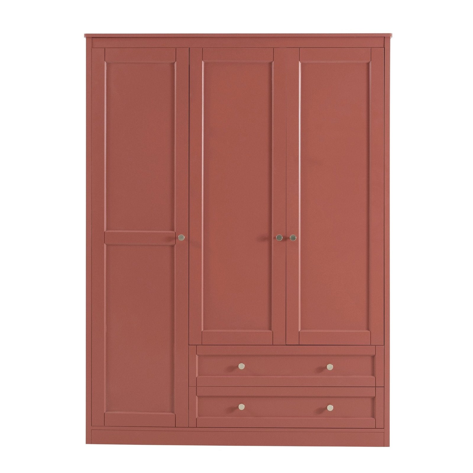 Ruby 3 Door Wardrobe with Drawers - Terracotta - Green Lane