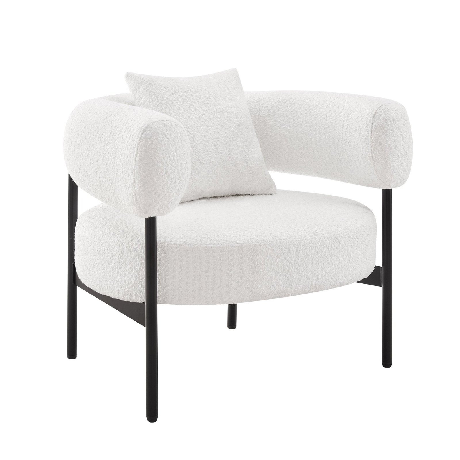 Sabrina Boucle Accent Chair - Off White