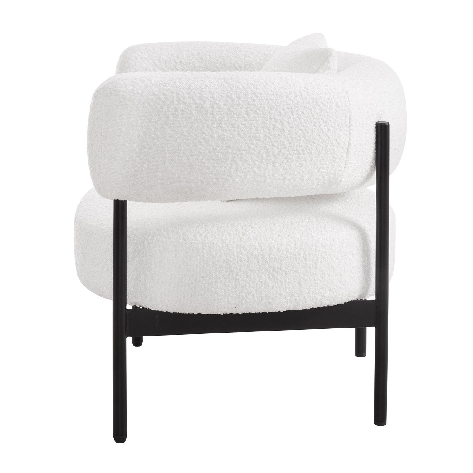 Sabrina Boucle Accent Chair - Off White
