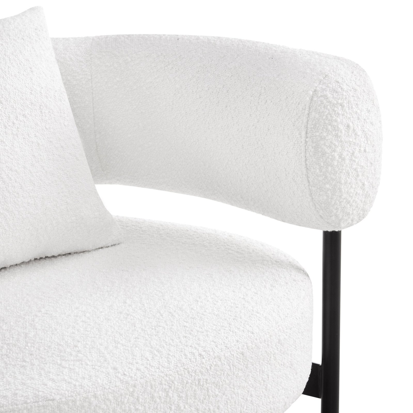 Sabrina Boucle Accent Chair - Off White
