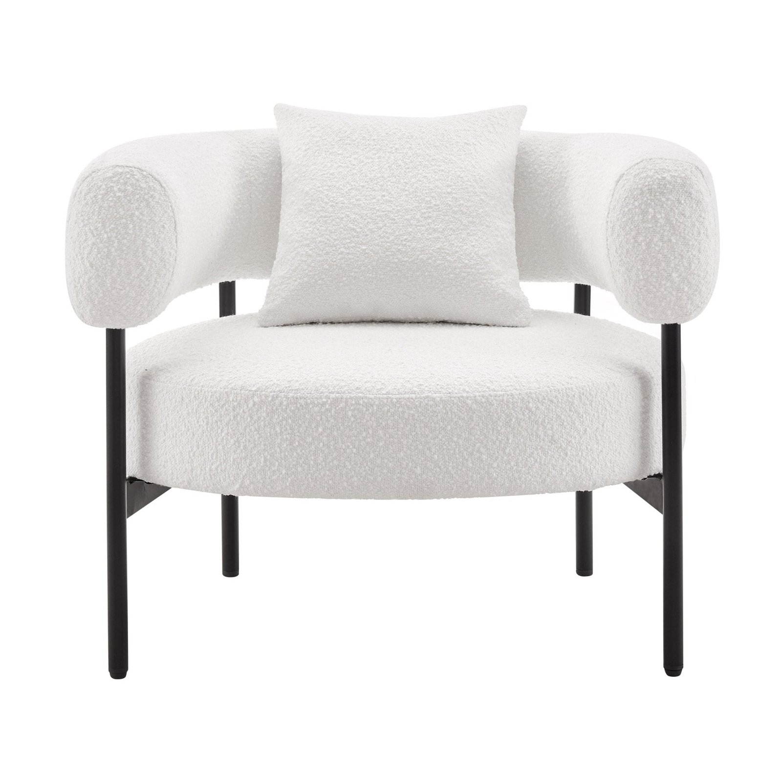 Sabrina Boucle Accent Chair - Off White