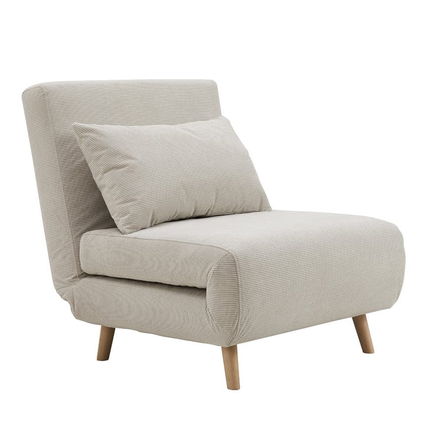 Seattle Single Click Clack Sofa Bed — Corduroy - Pebble