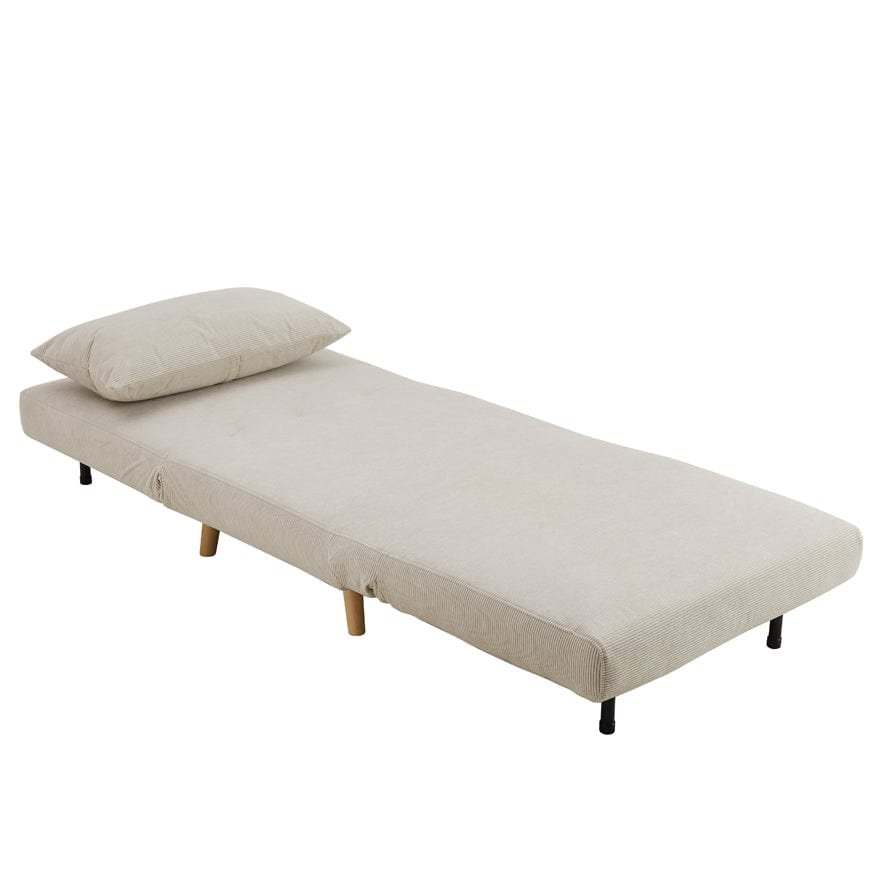 Seattle Single Click Clack Sofa Bed — Corduroy - Pebble