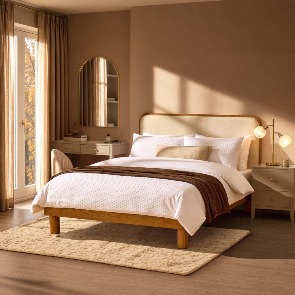 Seoul Bed Frame - Cream Linen - Green Lane