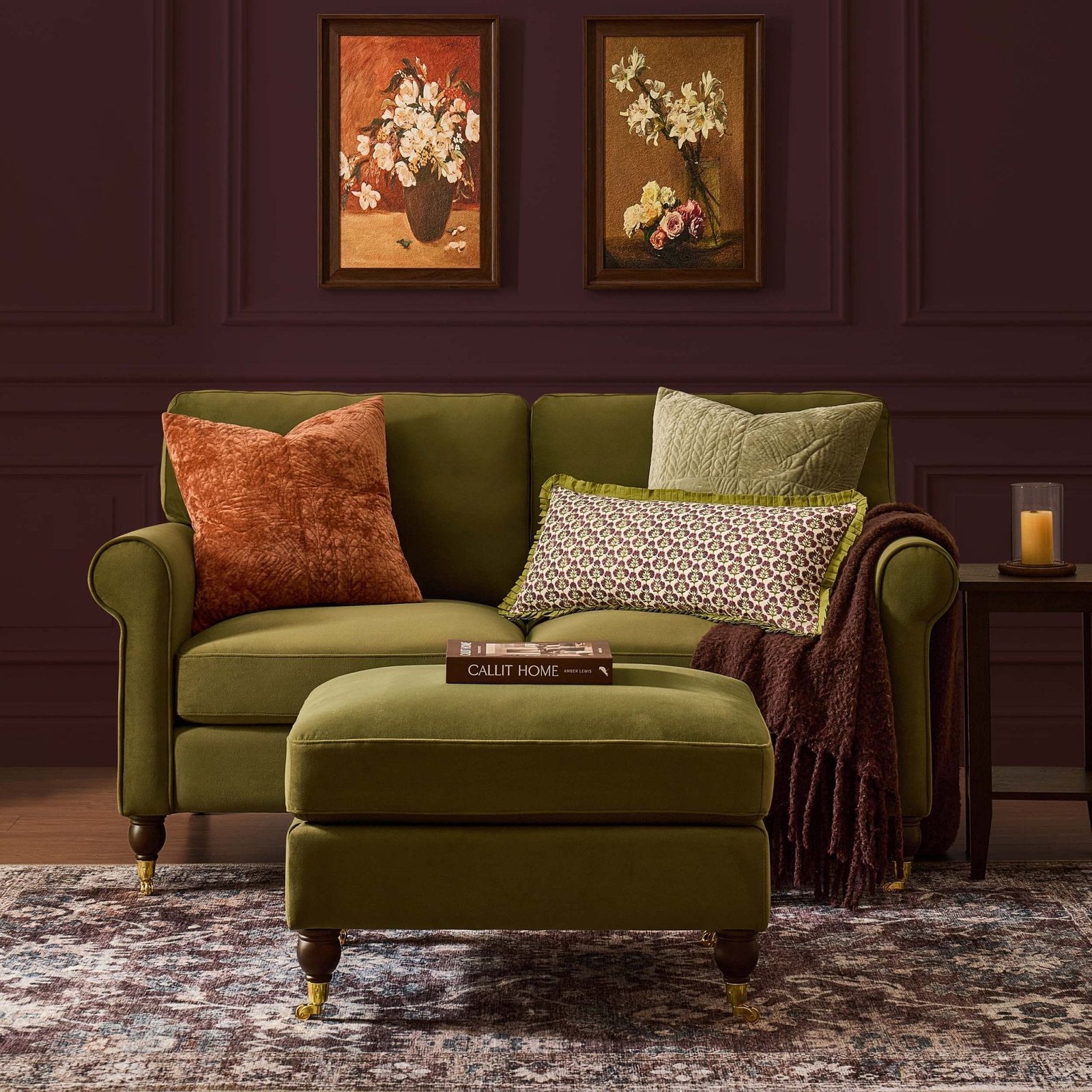 Sicily 2 Seater Sofa - Muted Moss - Green Lane