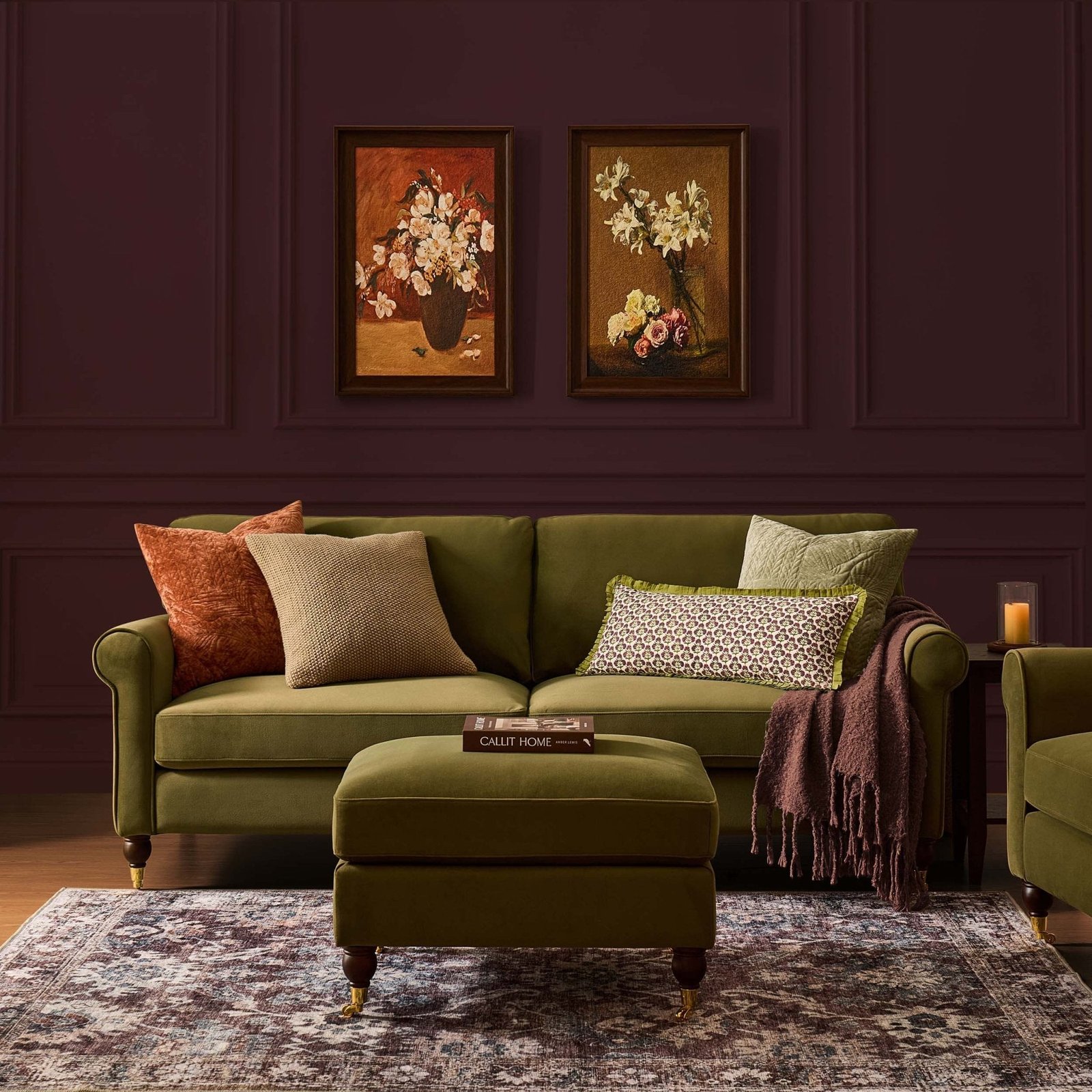 Sicily 3 Seater Sofa - Muted Moss - Green Lane