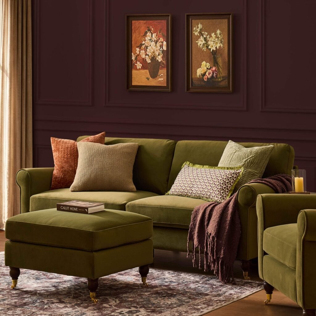 Sicily 3 Seater Sofa - Muted Moss - Green Lane