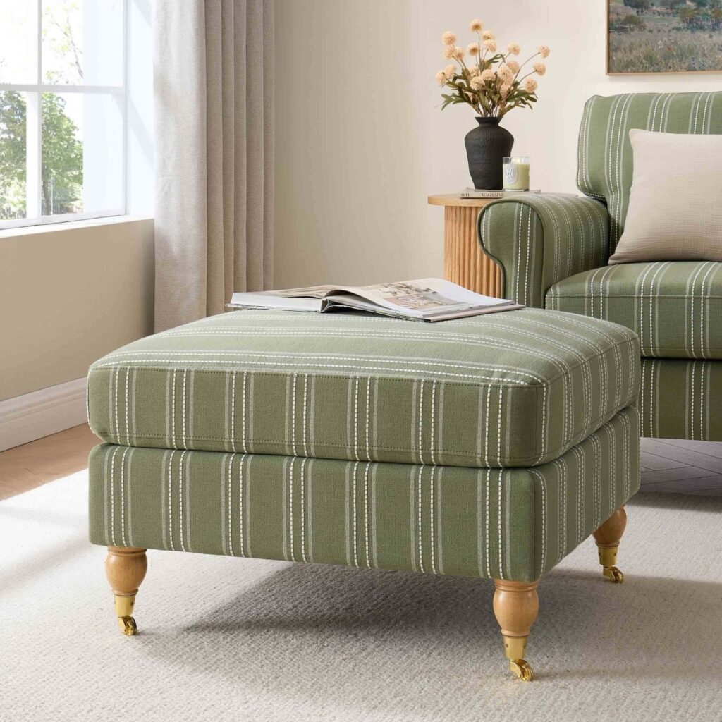 Sicily Pouffe - Green Stripe