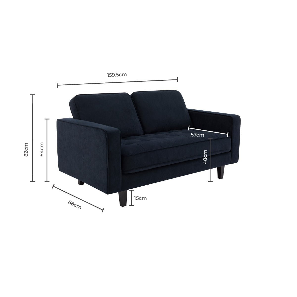Sloane 2 Seater Sofa - Olive