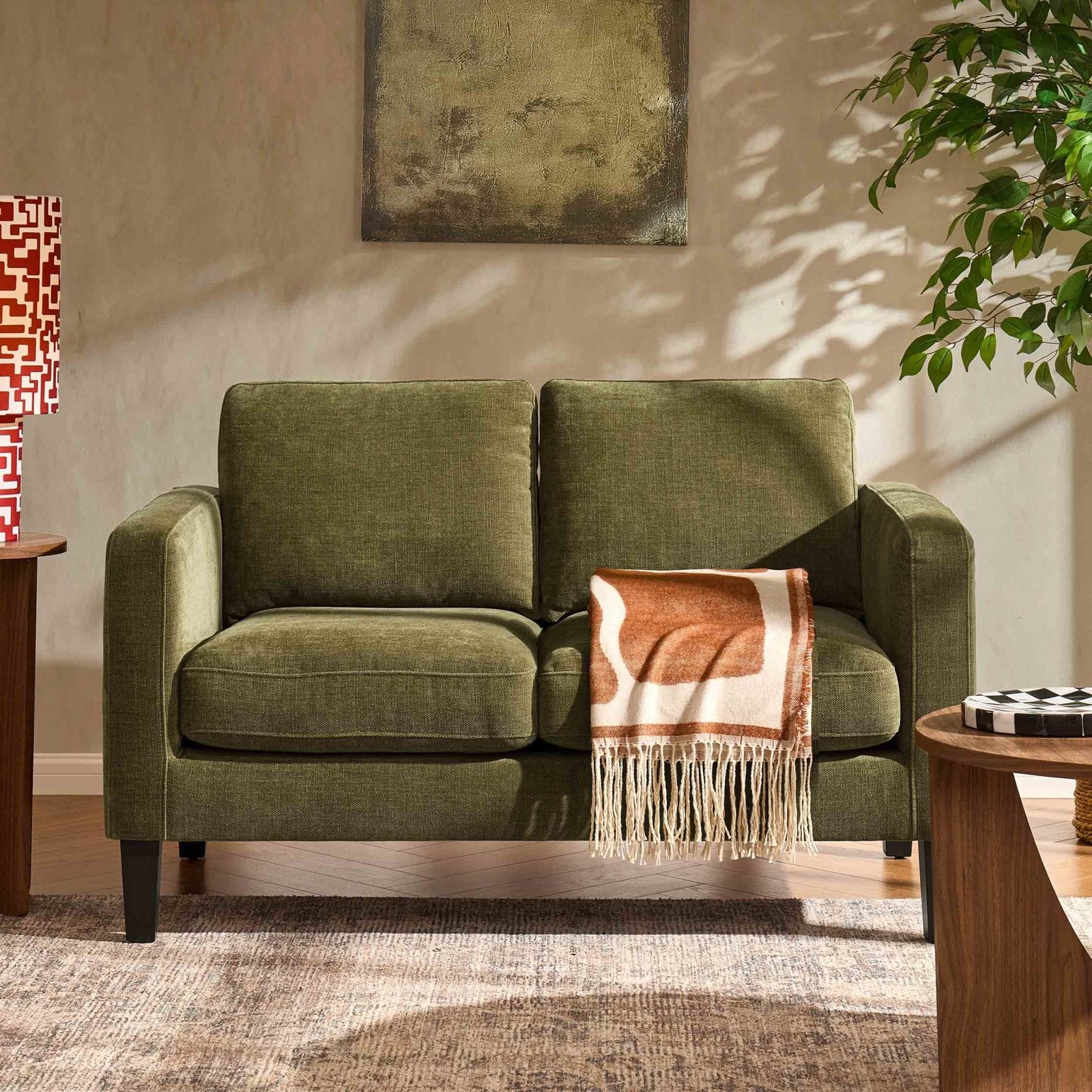 Soho Small 2 Seater Sofa - Chenille Olive