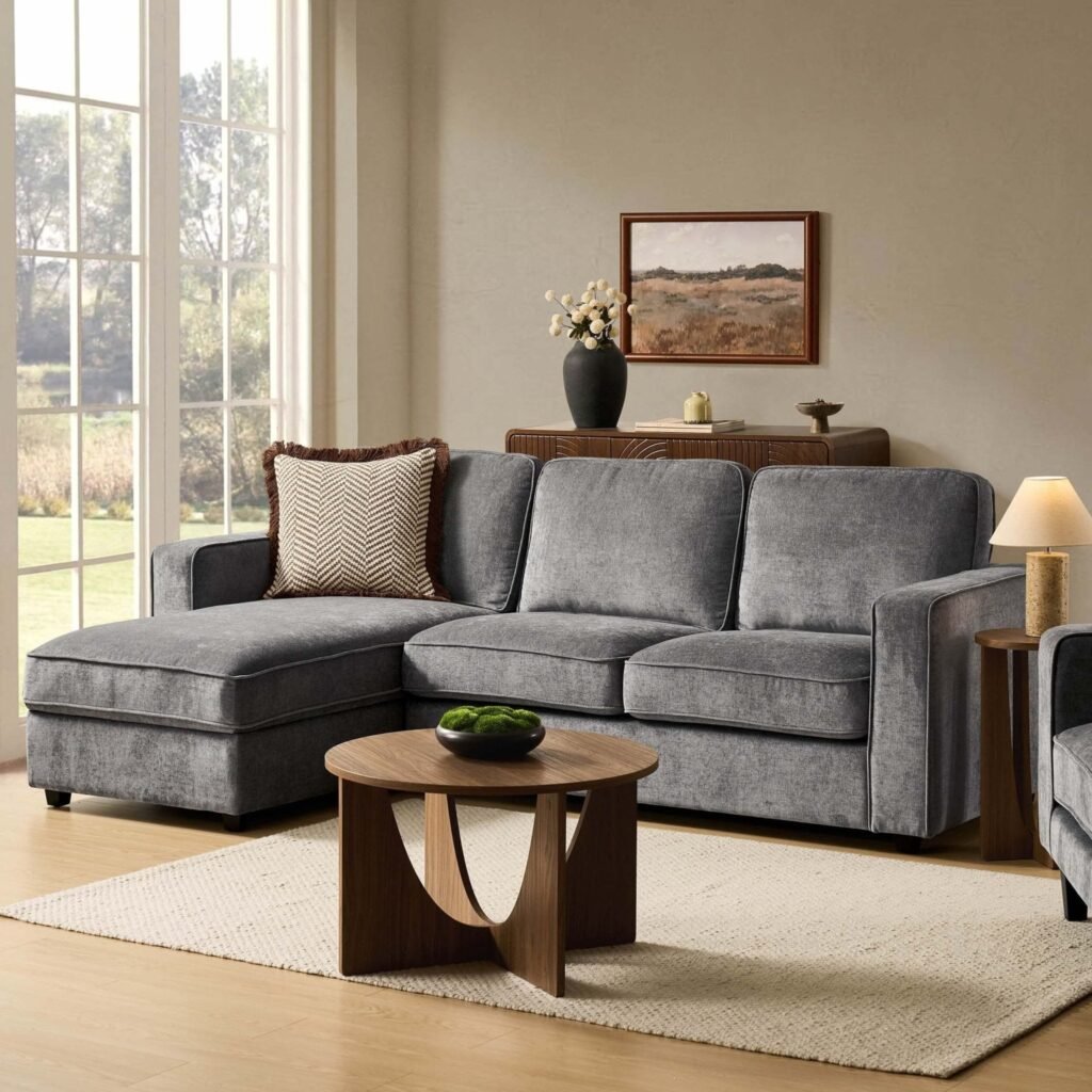 Soho Left Hand Storage Chaise Sofa - Grey - Green Lane