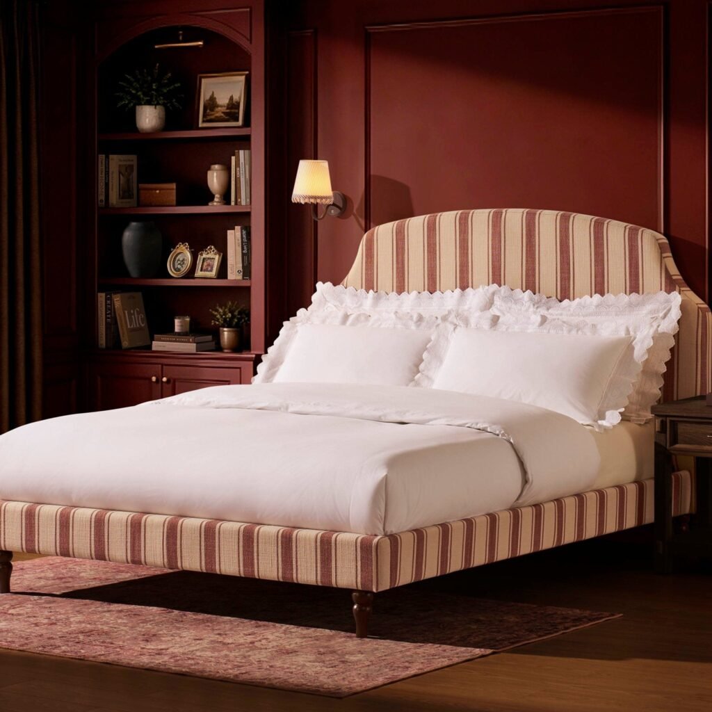 Surrey Bed Frame - Raspberry Stripe - Green Lane