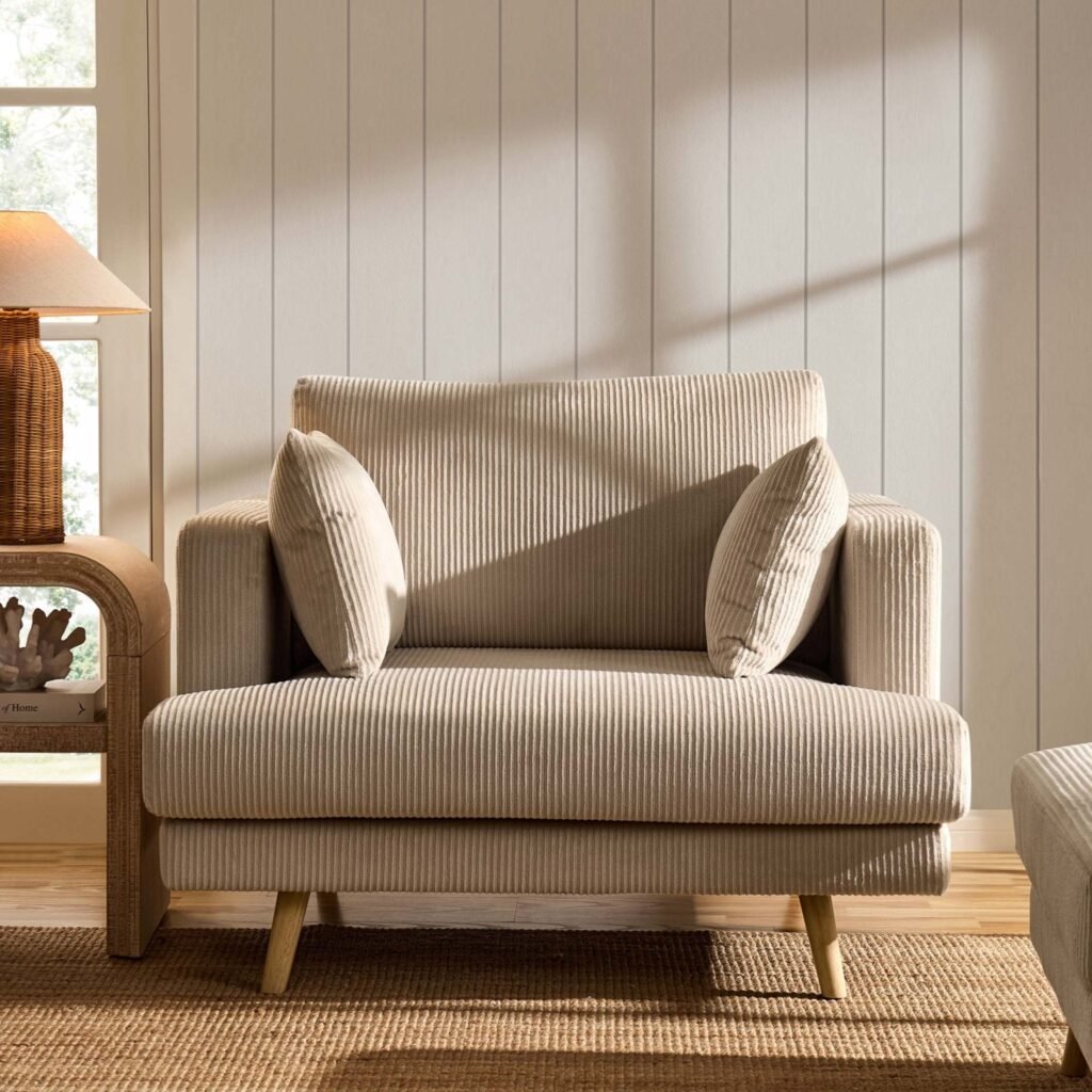 Sweden Loveseat - Rib Ecru