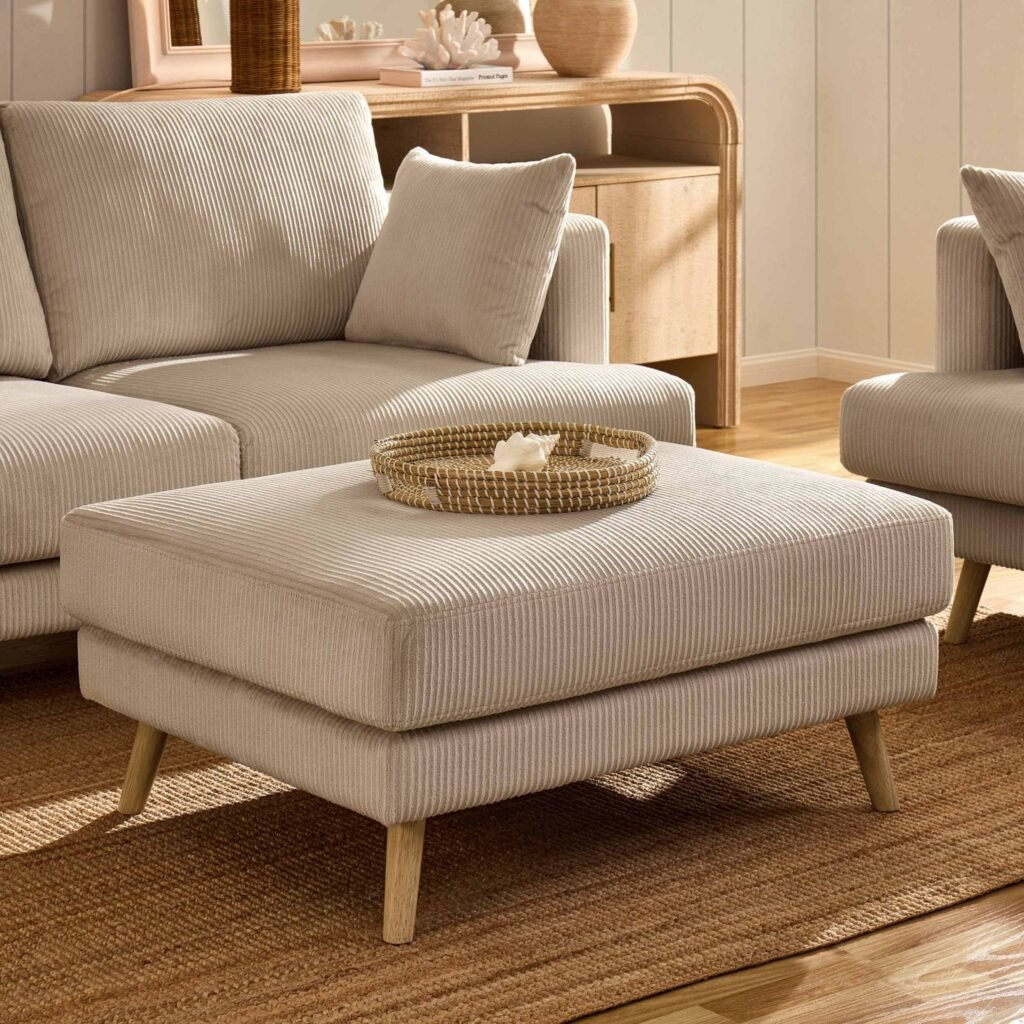 Sweden Pouffe - Rib Ecru