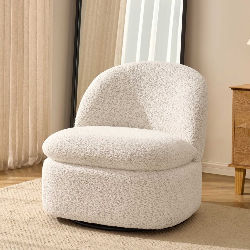 Tilly Swivel Accent Chair - Popcorn Teddy