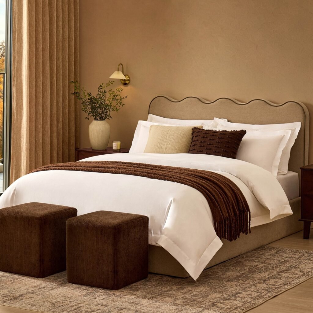Wavy Ottoman Storage Bed - Chenille Oatmeal - Green Lane