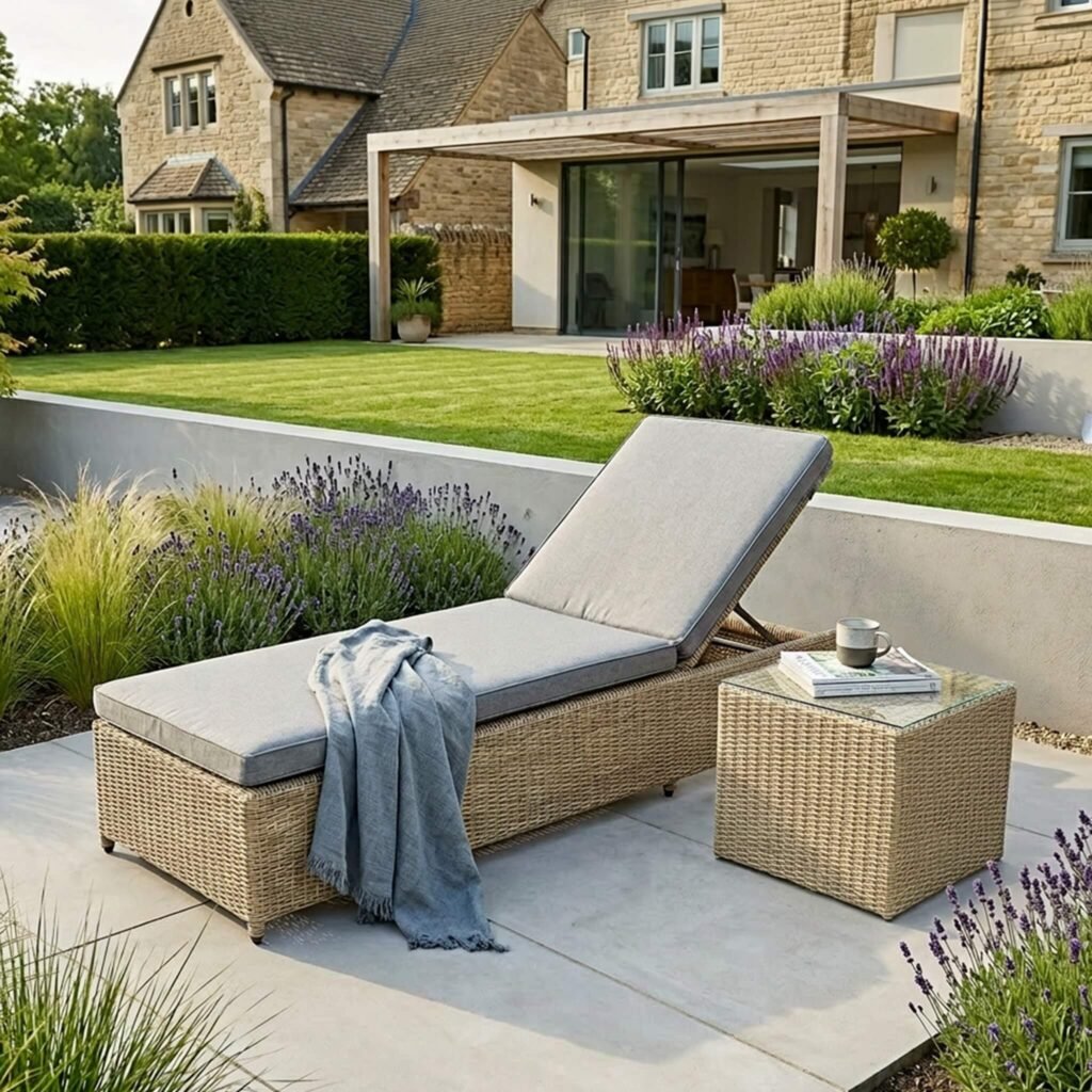 Wentworth Sun Lounger - Beige - Green Lane